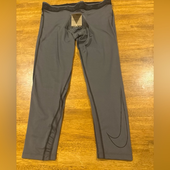 Nike Pro Men 3/4 Training Tights Dri-Fit Spandex Gray XL DD1919-068 New W Tags - Picture 1 of 7